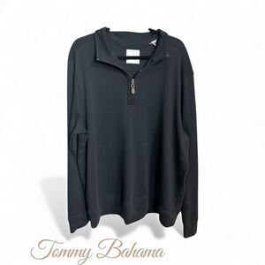 Tommy Bahama Men's Black 1/4 Zip-Up Sweater